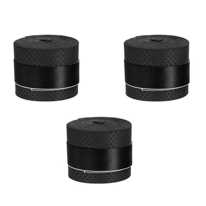 Premium Tennis Racquet Grip Tape，Secure Your Handle for Optimal Play，43.3 Inch Length and 1 Inch Width，3 Pcs,Black