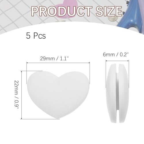 Tennis Racket Vibration Dampener Soft Silicone Racket Shock Absorber for Tennis Racquet String - Heart Shaped - color: White