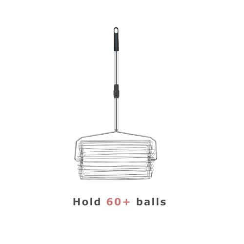 Portable Tennis Ball Picker Upper, Retractable Stainless Steel Collector Multifunction Retriever for Tennis Ball Pick Up, No Bending Needed