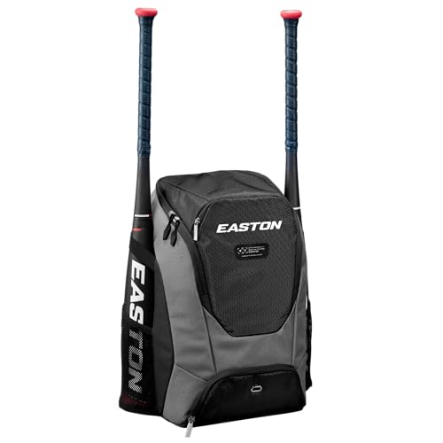 Easton Dugout Backpack Equipment Bag | Baseball & Softball | Multiple Colors - color: Black