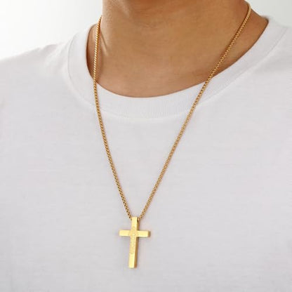 Football Cross Necklace for Boys Men, Stainless Steel Bible Verse Cross Pendant Chain Sports Gear Stuff Christian Religious Jewelry Gifts for Teen Boys Kids - color: Gold, style: I AM A CHILD OF GOD