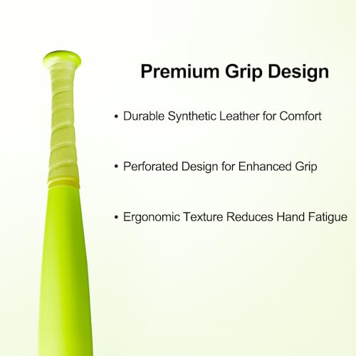 Baseball Bat, Aluminum One Hand 17-Inch Training Bat, Softball Bat, Home/Car/Self Defense, Batting Practice, Aluminum Bat, Truck Tire Checker Bat - color: Neon Yellow