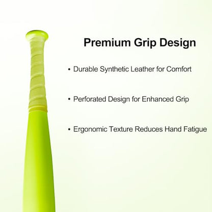 Baseball Bat, Aluminum One Hand 17-Inch Training Bat, Softball Bat, Home/Car/Self Defense, Batting Practice, Aluminum Bat, Truck Tire Checker Bat - color: Neon Yellow