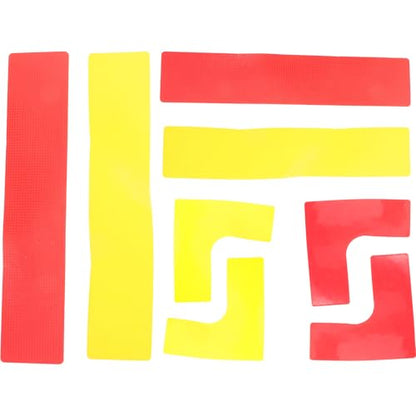 PRETYZOOM 8pcs Tennis and Football Training Markers Set, Red and Yellow Court Spot and Line Markers for Sports Agility and Field Practice