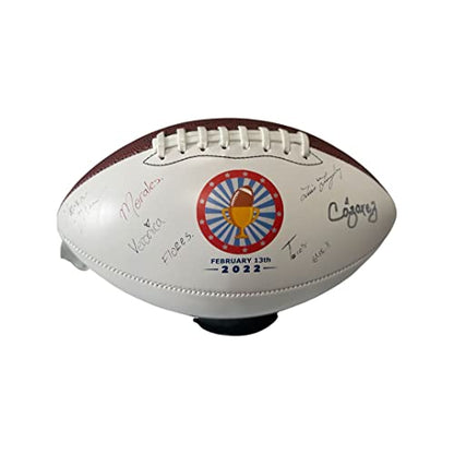 Super Bowl Football 2022 Party Decoration Trophy, Autograph Football Full Size 12 Inch Official Size 9, Table Centerpiece Decor for Touchdown Game Day Party