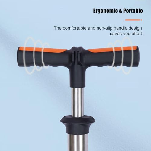 High Pressure Bike Floor Pump, Bicycle Pump, Bike Pump, Stand Pump 160PSI with Presta & Schrader Valves, Bike Air Pump with Ball Pump Needle for Bike Basketball