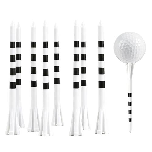 FINGER TEN Extra Long Golf Tees Plastic 4 Inch or 5 Inch Value 50 Pack, Unbreakable & Consistent Height Tees with Reduce Friction, Driving Range Tee Easy to Find in White Pink Green - color: White, size: 4 Inch