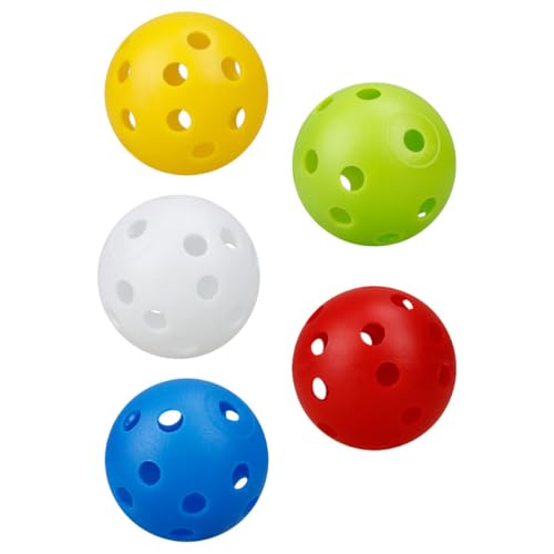 Cabilock 50pcs Practice Golfing Balls Porous Plastic Training Balls Multi-Color Indoor Golf Supplies for Swing and Driving Range Training