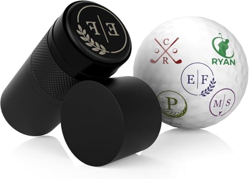 Personalized Golf Ball Stamp Marker, Custom Large 17mm Logo Stamper, Reusable Waterproof Aluminum Golf Ball Marking Tool, Unique Golf Accessories Gift for Men Golfer,Dad,Husband (Black) - color: Black