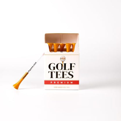 Vegas Golf Premium Golf Tees, White, Bamboo, 3.25 Inch, 10 Count with Poker Chip Ball Marker
