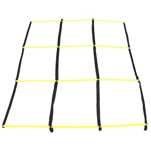 PRETYZOOM Agility Ladder Soccer Training Equipment Yellow Foldable Soft Ladder for Football Speed and Footwork Drills for Athlete Conditioning