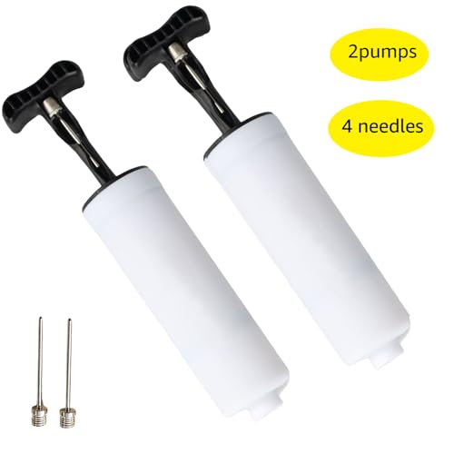 Portable Handheld Ball Pump, 2 Pack Manual Inflator for Basketball, Football, Soccer, Beach Balls & Inflatables, Party Balloons & Inflatables， Outdoor & Holiday Balloon Decorations