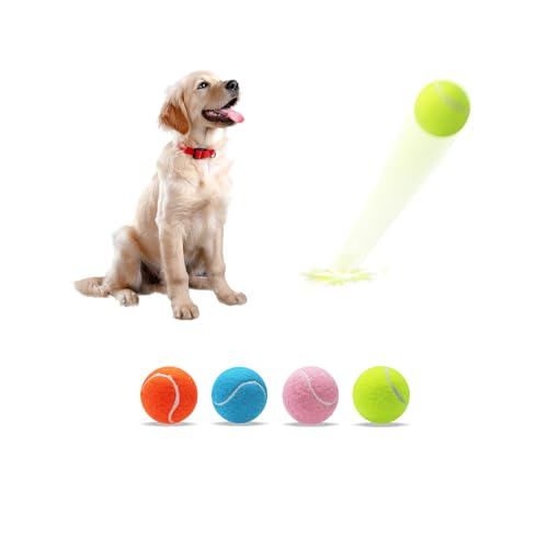Magicorange Dog Balls, Tennis Balls for Dogs,Colorful Easy Catching Pet Playing Ball (Multicolor, 4 Pack) - color: Multicolor, size: 4 Pack