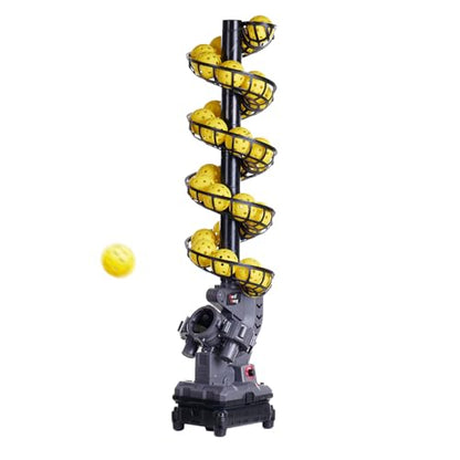 Furlihong 3806PBH Pickleball Machine with Oscillating Base, Adjustable Speed, Auto Swing Launch Port, Battery/AC Powered, Suitable for All Skill Levels