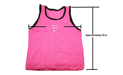 BlueDot Trading Adult & Youth Scrimmage Training Vests for Soccer, Basketball & More – Available in 1, 6, 12, 24 Packs - color: Pink, style: Youth 1 Pack
