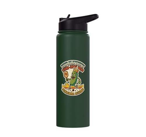 Third-Shot Drop Ironic Pickleball Hobby Player Stainless Steel Insulated Water Bottle - color: Dark Green