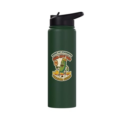 Third-Shot Drop Ironic Pickleball Hobby Player Stainless Steel Insulated Water Bottle - color: Dark Green