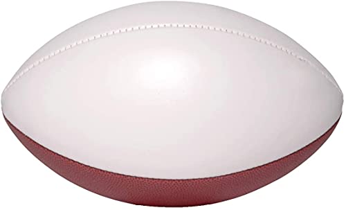 Autograph Blank Full Regulation 12 Inch Football | Official Size 9 | Football Trophy for Signing with Two White Panels - style: Football with Base
