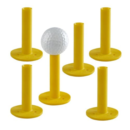 TH Golf Premium Rubber Golf Tees – Pack of 6 – Durable, Long-Lasting Tees in Multiple Sizes & Colours for Drivers, Woods & Irons - style: 75mm Yellow