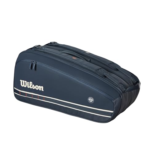 WILSON 2025 Roland-Garros Tennis Racket Bags - color: Dark Navy, size: Holds up to 2 Rackets