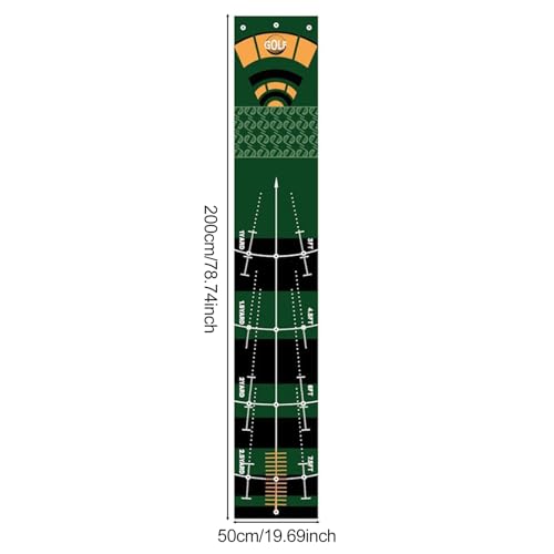Golf Putting Mat for Indoor Practice, Premium Polyester Surface with Anti-Slip Backing, for True Roll, Works with Real & Foam Balls, Portable Home/Office Training Mat