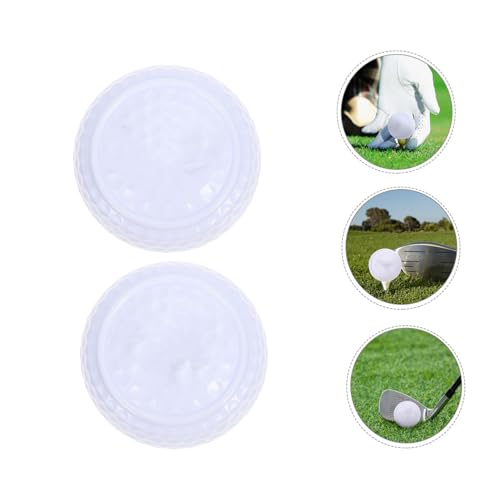 SUPVOX 2Pcs Flat Shape Golf Training Balls for Indoor Putting Practice Synthetic Rubber Golfing Accessory for Improving Putting Skills and Straight Line Control