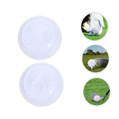 SUPVOX 2Pcs Flat Shape Golf Training Balls for Indoor Putting Practice Synthetic Rubber Golfing Accessory for Improving Putting Skills and Straight Line Control