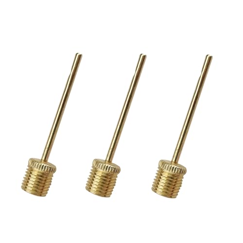3 Pack Pump Inflating Needles,No Break Heavy Duty Air Pump Needles for Balls, Stainless Steel Body，Gold