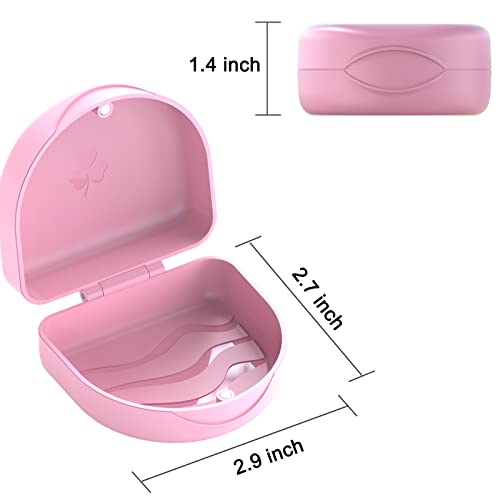 2 PCS Retainer Cases, Solid Orthodontic Retainer Cases. (Pink)