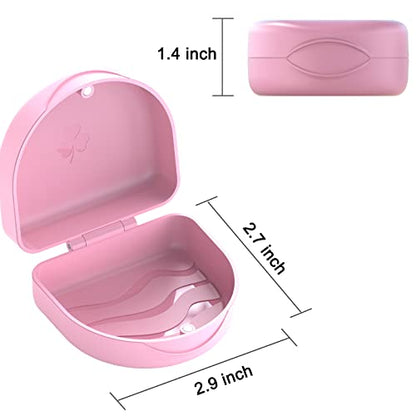 2 PCS Retainer Cases, Solid Orthodontic Retainer Cases. (Pink)