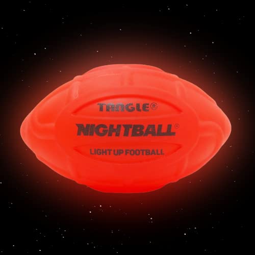Glow in The Dark Nightball LED Football - Light up Football with Bright LED Lights - Kids and Adults, Red
