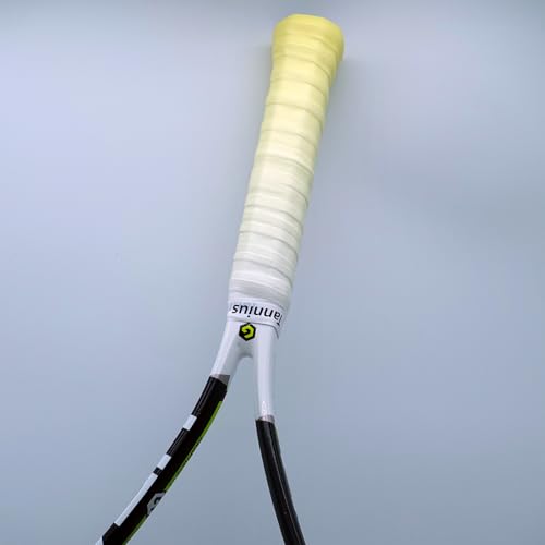 Tacky Tennis Racket Grip Tape, 6 Pack Tennis Grips, Absorbent and Enhanced Tennis Racquet Overgrip Tape（Gradient Color - color: Yellow
