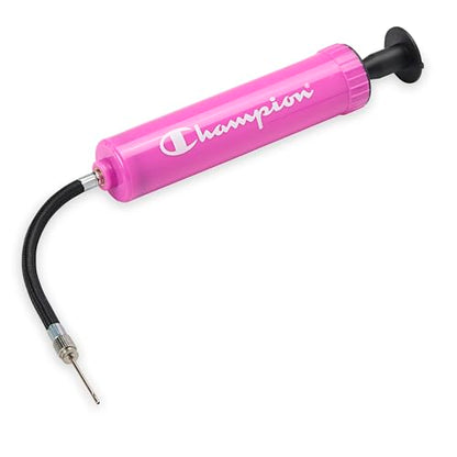 Champion Replacement Ball Pump with Metal Inflation Replacement Needles for Sports Balls with Compact Case, Compatible with Most Pumps for Basketball, Soccer, Football, Volleyball & Yoga Balls - color: Pink/Black, style: Classic