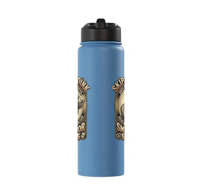 Pickleball Humor s Smash for Snacks s Court Rules Stainless Steel Insulated Water Bottle - color: Light Blue
