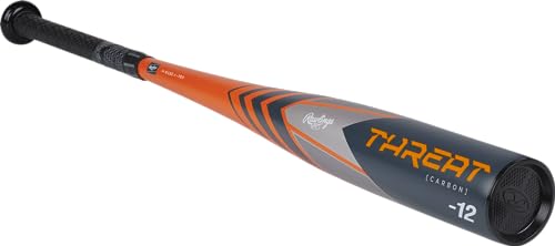 Rawlings | Threat Baseball Bat | USA | -12 Drop | 2 5/8" Barrel | 1 Pc. Composite - color: Orange / Grey, size: 31"