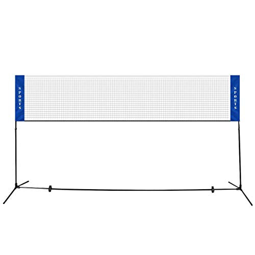 DORTALA Portable Badminton Net 10FT, Freesting Soccer, Volleyball, Pickleball, Tennis Net, Adjustable Height, Easy Setup Badminton Net for Indoor Outdoor Court Beach Backyard