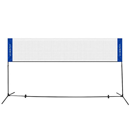 DORTALA Portable Badminton Net 10FT, Freesting Soccer, Volleyball, Pickleball, Tennis Net, Adjustable Height, Easy Setup Badminton Net for Indoor Outdoor Court Beach Backyard