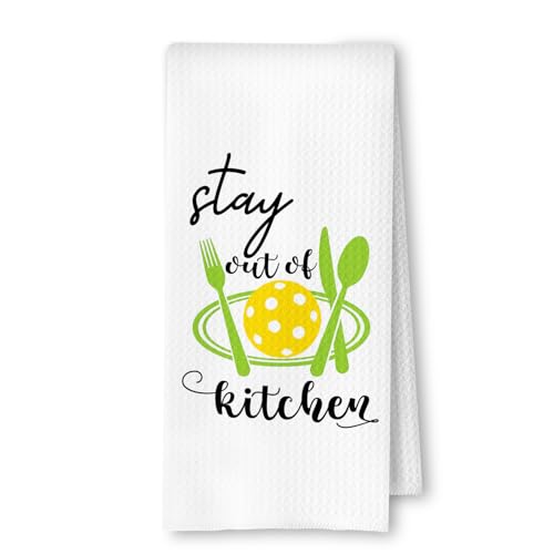 Funny Pickleball Kitchen Towels, Gifts for Pickleball Lovers Dish Tea Towels for Kitchen Decor, Stay Out of My Kitchen Decorative Funny Hand Towels, 16x24 Inches - color: 1pcs-stay Out of Kitchen