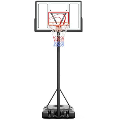 TONBUX Adjustable Basketball Hoop Outdoor 10FT, Basketball Portable Hoops & Goals, 44 Inch Backboard, for Kids, Youth, and Adults in The Backyard, Driveway - style: Red