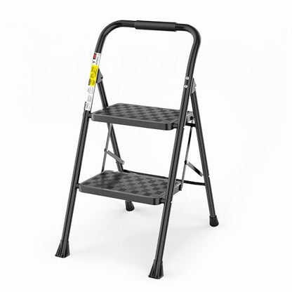 HBTower 2 Step Ladder, Step Stool for Adults,2 Step Ladder Folding Step Stool with Wide Pedal Ergonomic Design - size: 2-Step