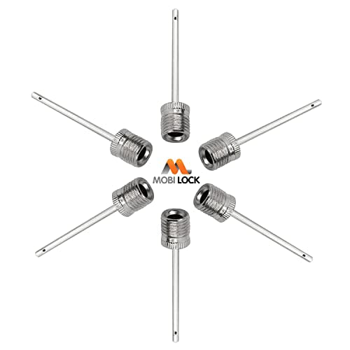 Mobi Lock 6 Pcs Ball Pump Inflation Needle - Stainless Steel Air Pump Needles - Ideal for Blowing Up Football, Basketball, Volleyball, and All Other Sports Balls