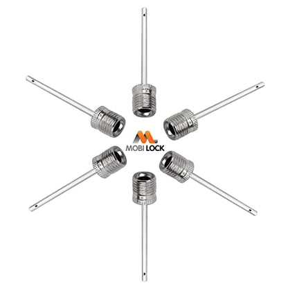 Mobi Lock 6 Pcs Ball Pump Inflation Needle - Stainless Steel Air Pump Needles - Ideal for Blowing Up Football, Basketball, Volleyball, and All Other Sports Balls