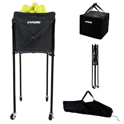 Pickleball & Tennis Ball Hopper, Sports Balls Teaching Cart, Portable Lightweight Softball Caddy, Large Capacity Baseball Basket Carrier for Training - color: Hopper with Bag
