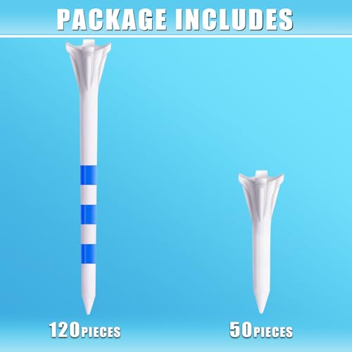 CHAMPKEY PRO 4-Prong Plastic Golf Tees 150 Pack - 70% Ball Contact Reduced for Less Friction and Maximum Distance Performance Golf Tees Plastic
