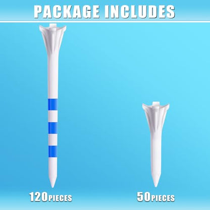 CHAMPKEY PRO 4-Prong Plastic Golf Tees 150 Pack - 70% Ball Contact Reduced for Less Friction and Maximum Distance Performance Golf Tees Plastic