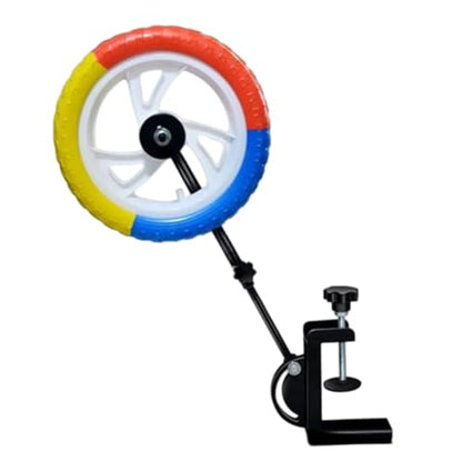 Adjustable Table Tennis Trainer with Colorful Spinning Wheel for Topspin & Stroke Training, Solo Practice Device Fits Standard Tables, Portable Robot