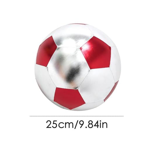 Inflatable Soft Football, Simulation Soccer Ball, 9.84 Inches Beach Toy with Leakproof, Elastic PVC Spheres, Indoor Play Toy with Bounce Design, Blow Up Football for Outdoor Use - color: Cloth Red