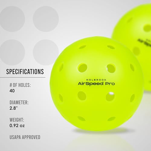 Holbrook Outdoor Pickleball Balls, Accessories, Soft Plastic Outdoor Balls, Professional Pickleball Gear - size: 4 Pack