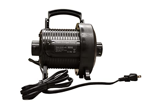 1HP Electric Air Pump for Inflatables with Halkey Roberts Valve Adapter, 1000W High Pressure Inflatable Pump for SUPs, Air Track Mats, Bubble Soccer & Zorb Balls