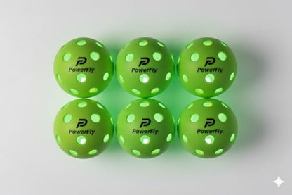 PowerFly Outdoor LED Pickleball Balls, High Visibility, 6 Pack - color: Green